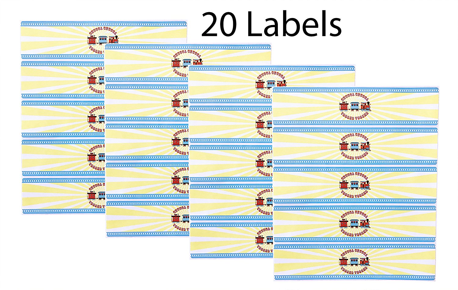 20 Train Birthday Water Bottle Labels Red, Blue : Handmade  Products